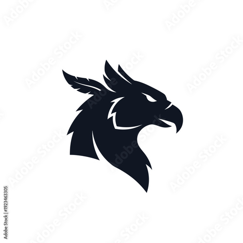 Black silhouette of an eagle head.
