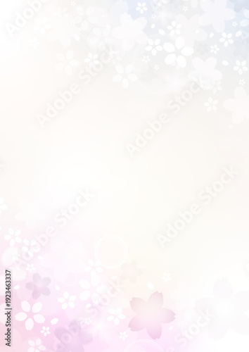 桜の縦型春背景 パステルグラデーション 和風さくらテンプレート | ベクター素材