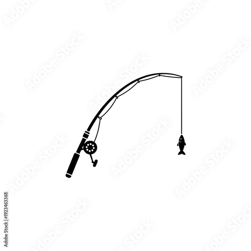 Fishing rod with hook and lure.
