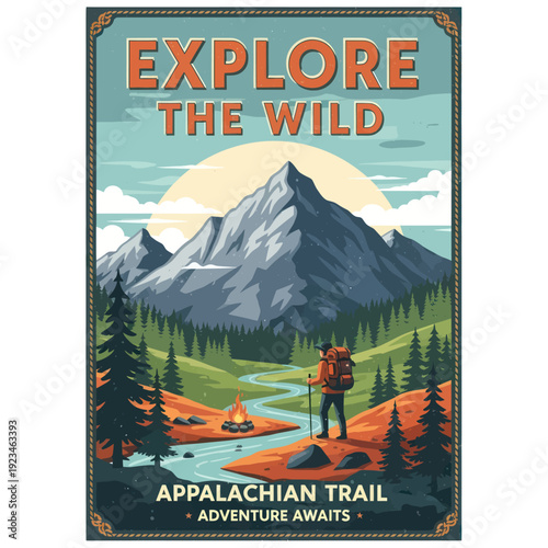 Hiker on Appalachian Trail exploring the wild adventure awaits.