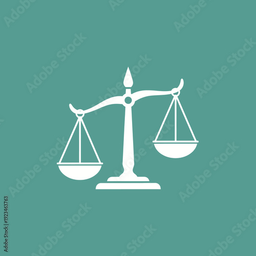 Scales of justice balance symbol icon.