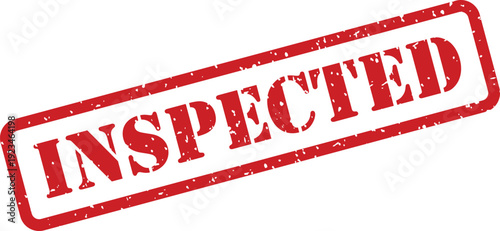 A red rubber stamp effect with the word INSPECTED displayed prominently on a white background