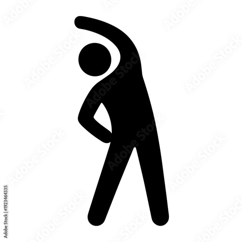 Person Stretching Exercise Silhouette for Fitness and Physical Therapy Apps