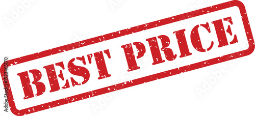 A red rubber stamp with a grunge effect prominently displays the words best price