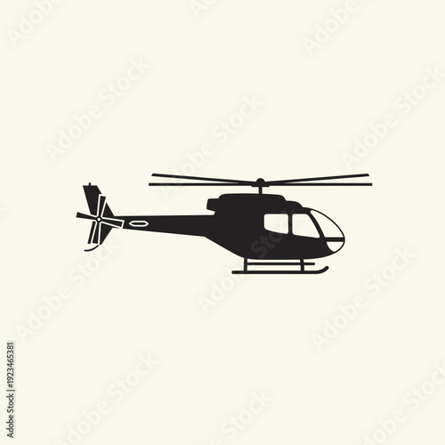 Black helicopter silhouette flying machine.