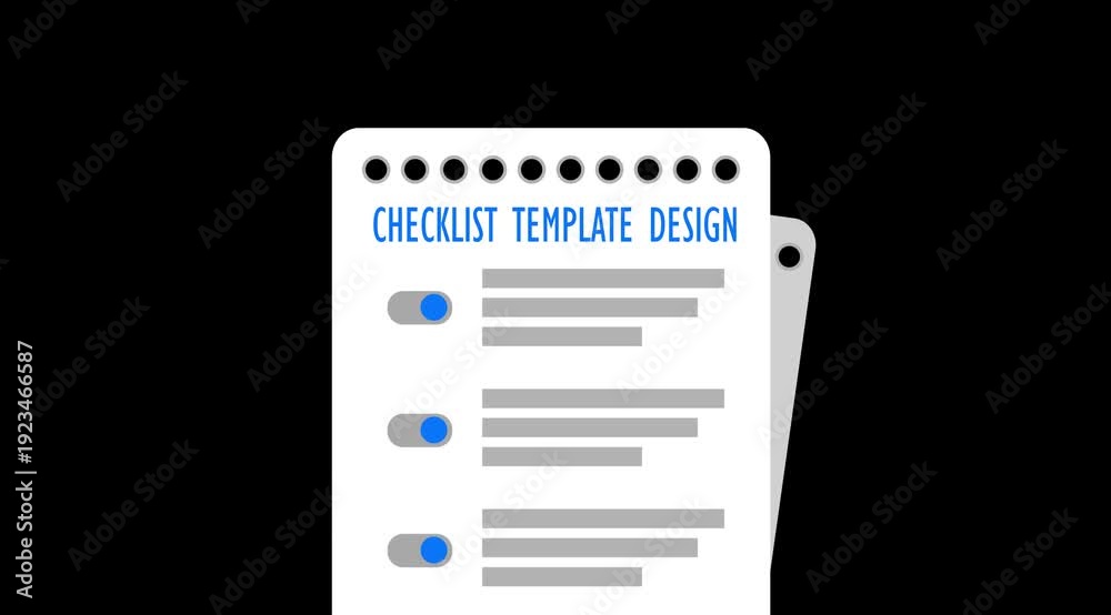Checklist template design notes paper copy space animation.All points ...
