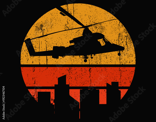 Retro Pilot shirt R44 Aircraft Design File - printable editable vector art file.