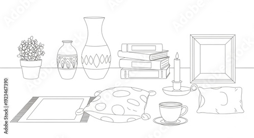 Elegant collection of vases and decorative items arranged on a surface.