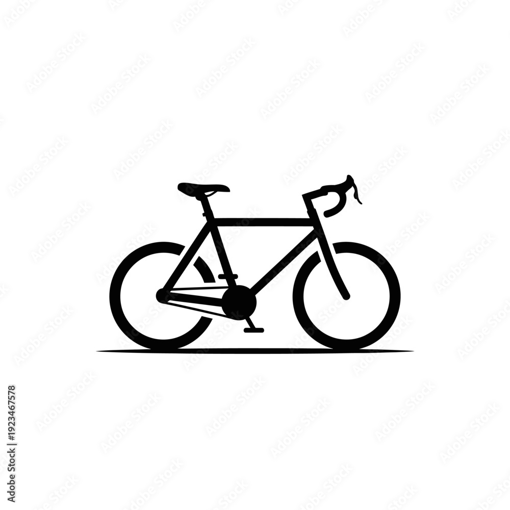 Fototapeta premium Bicycle silhouette on white background.