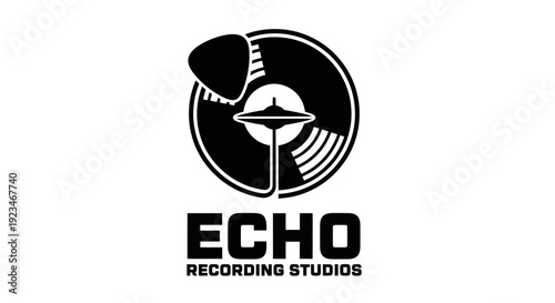 Echo Recording Studios logo with a vinyl record and drum cymbal design.