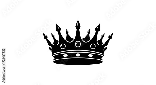Elegant Black Crown Silhouette Symbolizing Royalty and Power.