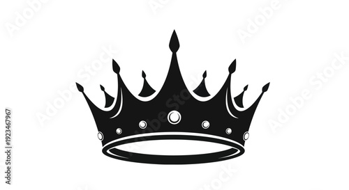 Elegant Black Crown Silhouette with Ornate Details.