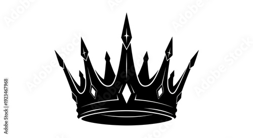 Elegant Black Crown Symbol of Royalty and Power.