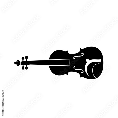Black silhouette of a violin instrument.