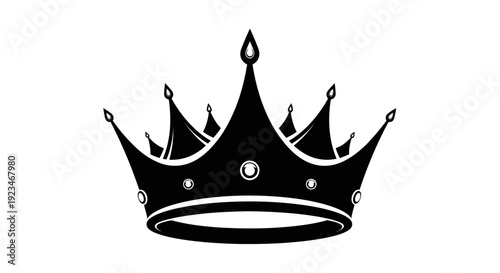 Elegant Black Crown Symbol of Royalty and Power.
