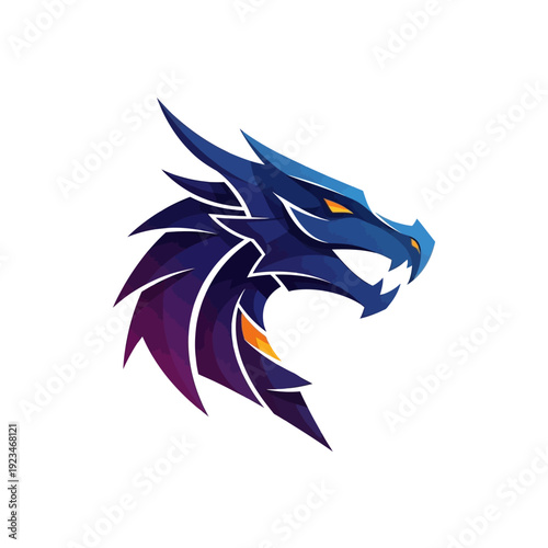 Dragon head with sharp teeth and spikes.