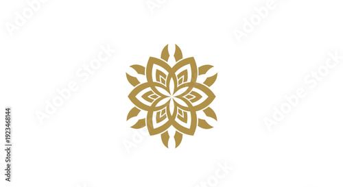 Elegant Golden Mandala Flower Design.