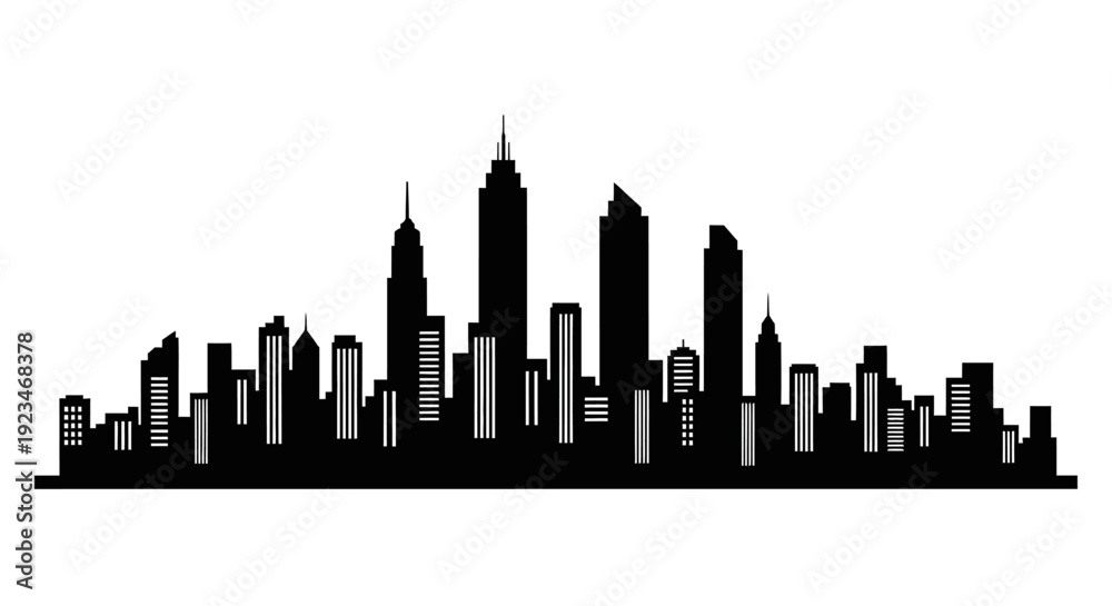 Obraz premium City skyline with tall buildings.