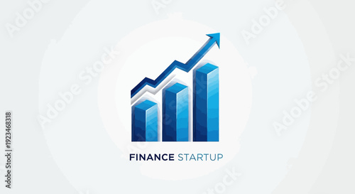 Blue finance startup graph logo.