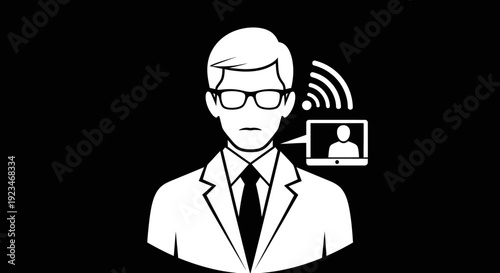 Businessman with wireless internet connection.