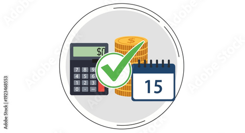 Financial planning with calendar and coins.