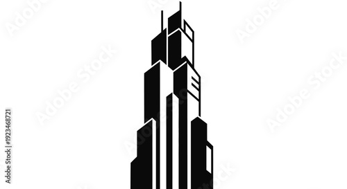 Modern city skyscraper building design.