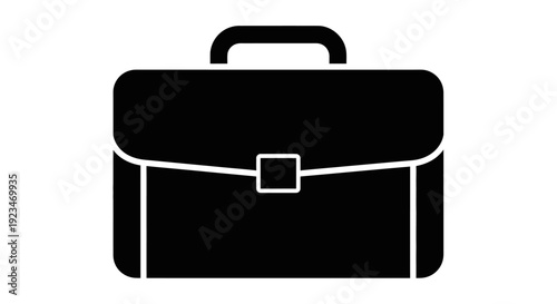 Black briefcase with handle and buckle.