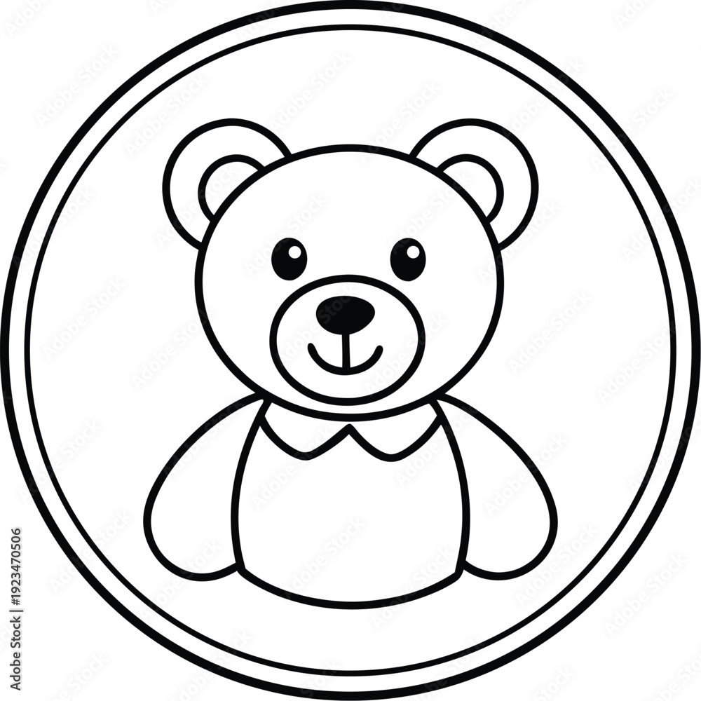 Obraz premium friendly-teddy-bear-logo--kids-branding--flat