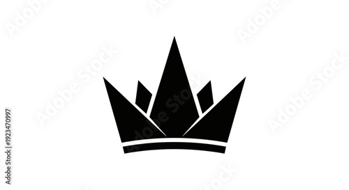Black crown symbol icon logo.