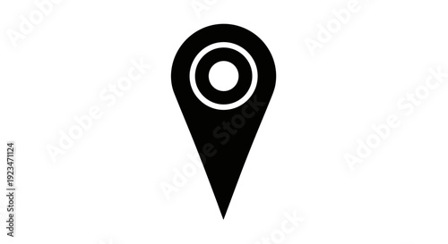 Black map pin icon symbol.