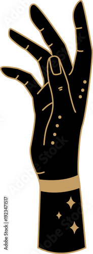 Mystical hand with cosmic art