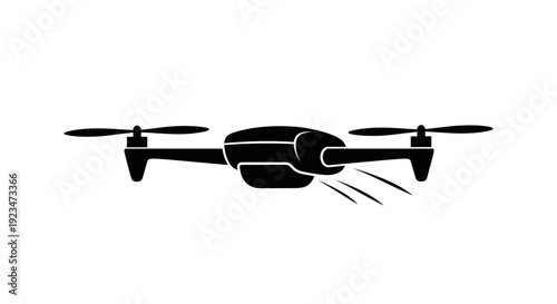 Drone flying through the air fast.