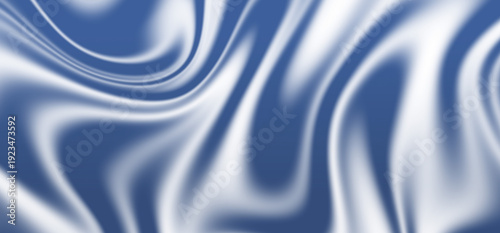 Cuadro en lienzo Abstract blue silk fabric texture with flowing waves and soft light for elegant