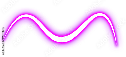 Glowing Purple Neon Wave Curve Abstract Light Line Isolated on White Background PNG