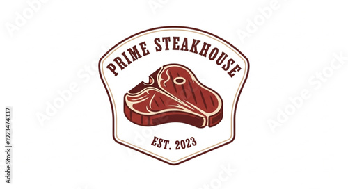 Steakhouse Logo with Steak Illustration.
