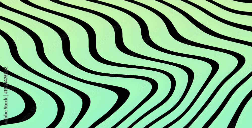 Obraz premium Abstract green and black wave pattern seamless background texture design modern