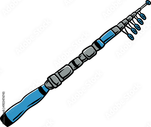 Fishing Telescopic Rod Vector, Angler Equipment