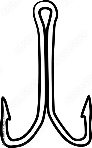 Double Fishing Hook Vector, Angler Icon