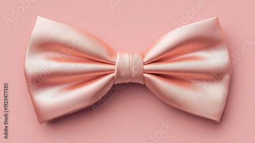Wallpaper Mural Metallic Rose Gold Bow Tie with Textured Surface Against a Solid Pink Background Soft Lighting, Formal Accessory Decorative Element Torontodigital.ca