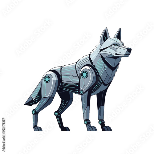 Robotic Wolf with Mechanical Body Parts.