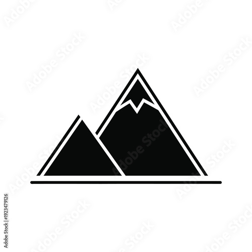 Black and white mountain logo