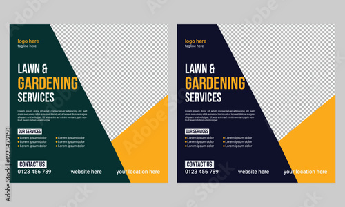 Lawn Care Social Media Post Design Template
