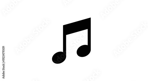 Foto Black eighth note music symbol icon.