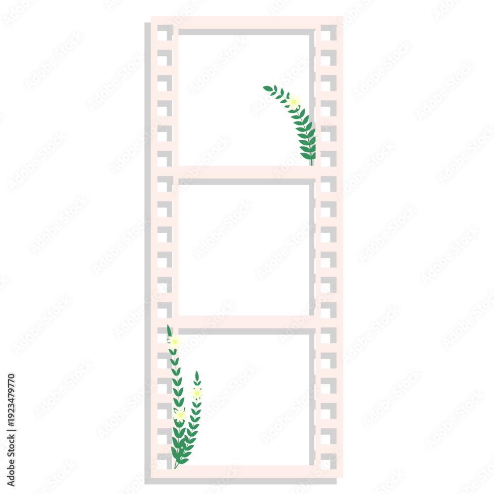 Obraz premium Polaroid Photo Frame with Green Leaves