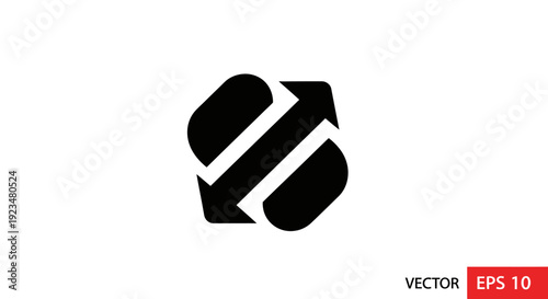 Black Arrows Forming Circular Motion Symbol.