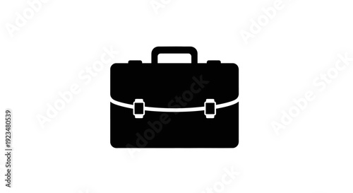 Black briefcase with metal handle.