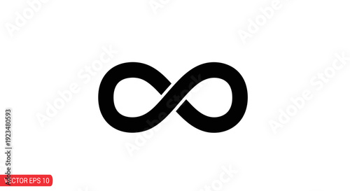Black infinity symbol on white background.
