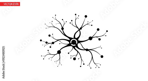 Black neuron cell illustration.
