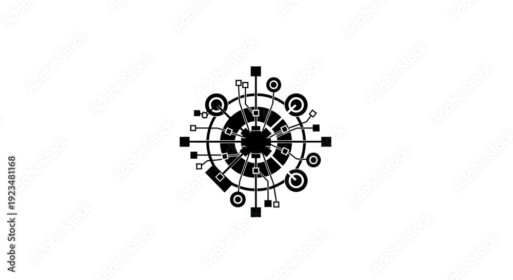 Obraz premium Intricate black circular symbol design.