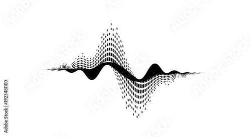 Black sound wave graphic design element.